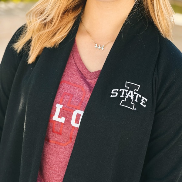 College House I-State Black Cardigan
